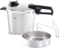 Ollas a presión Vitavit Premium Olla a presión de 6 L y 22 cm de diámetro, acero inoxidable, 4 niveles de cocción, incluye accesorio de cocción al