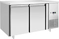 METRO Professional Neveras de carga frontal, mesa refrigerada GCC2100, de acero inoxidable con 2 puertas, 215L, 250W, para contenedores GN 1/1, rango