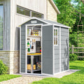Cobertizos de almacenamiento Outsunny, Caseta de Jardín Exterior con Suelo 2, 1 m² 131x186x198 cm Gris