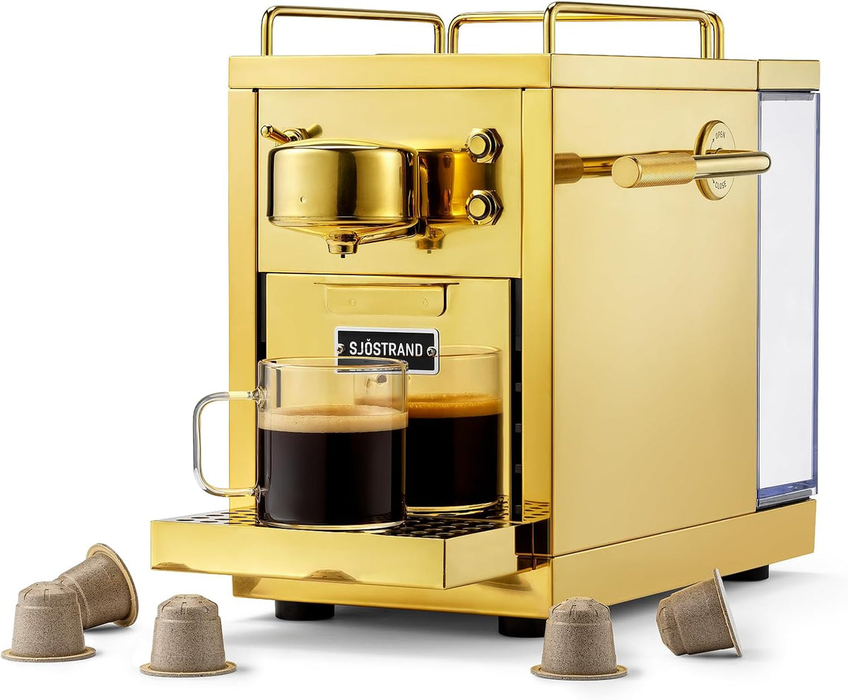 Sjöstrand Coffee Concept Cafeteras individual, La cafetera Original 2, máquina de cápsulas compatible con Nespresso®, preparador de espresso de acero