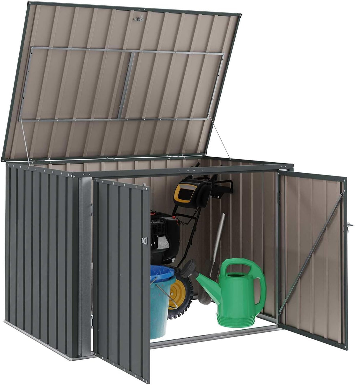 Cobertizos de almacenamiento Caja de Almacenamiento para Jardín Negro 151, 5 x 107 x 100 cm, Emmtore
