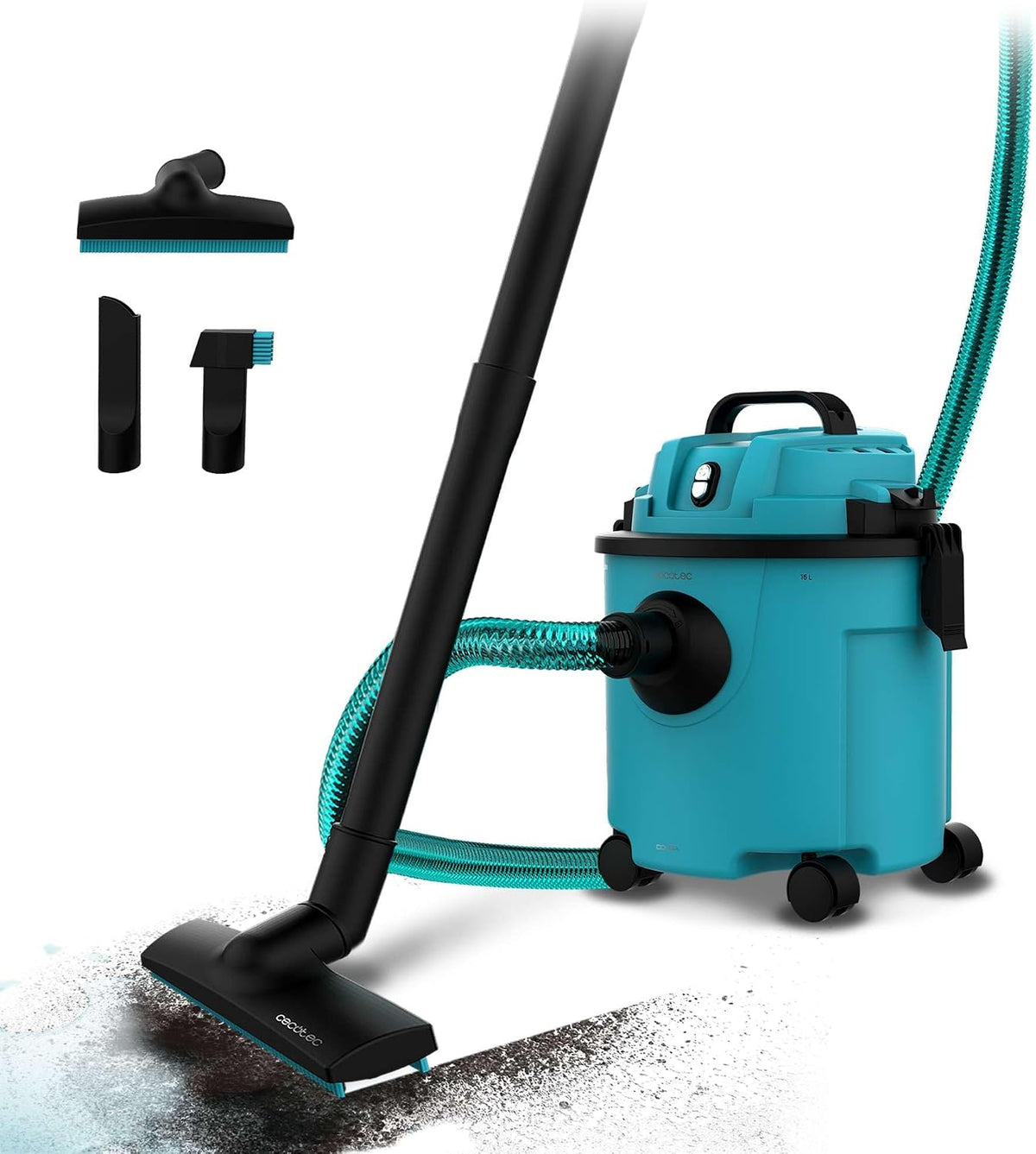 Cecotec Aspiradoras domésticas para sólidos y líquido, Aspiradora con Cable en Seco y Húmedos - Aspirador Sólidos y Líquidos 16L Conga Rockstar Wet &