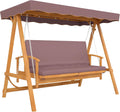Outsunny Balancin, Columpio Hollywood 2-en-1 236x130x181 cm Marrón