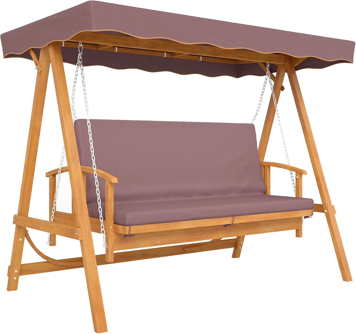 Outsunny Balancin, Columpio Hollywood 2-en-1 236x130x181 cm Marrón