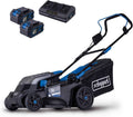Scheppach BC-MP380-X Cortacéspedes rotativo, Cortacésped inalámbrico con batería y cargador, ancho de corte de 38 cm, jardines de 500 m², bolsa de