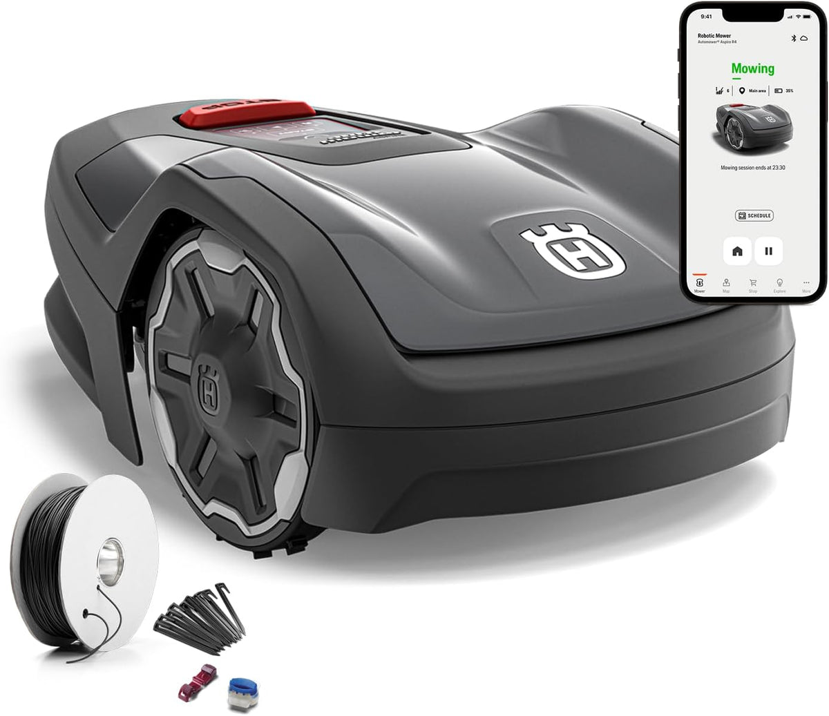 Robots cortacésped Robot cortacésped Automower Aspire R4 para 400 m² de superficie, con batería, robot cortacésped, control mediante aplicación