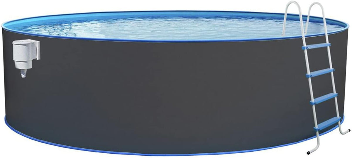 Steinbach Piscinas desmontabl, Nuovo 011121G - Piscina Redonda con Pared de Acero (550 x 120 cm), Color Gris para hasta 25.600 l de Agua, con película
