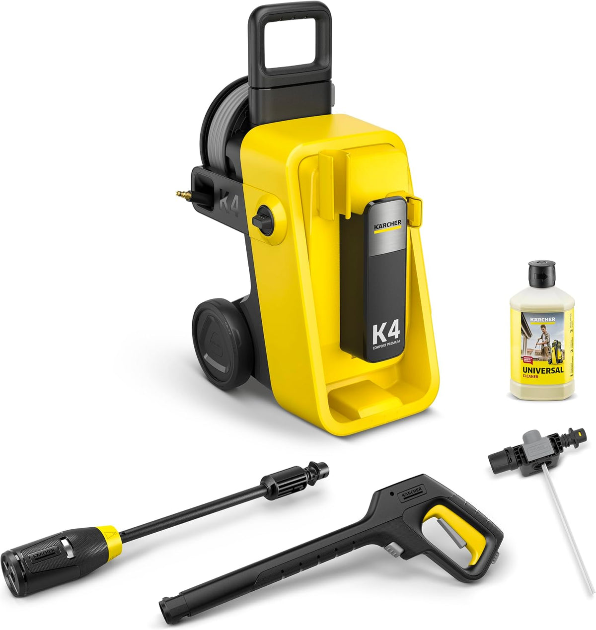 Limpiadoras a presión de KÄRCHER, hidrolimpiadora K 4 Comfort Premium, Presión: máx. 130 Bar, Caudal: 420 l/h, Área: 30 m²/h, Manguera de Alta presión