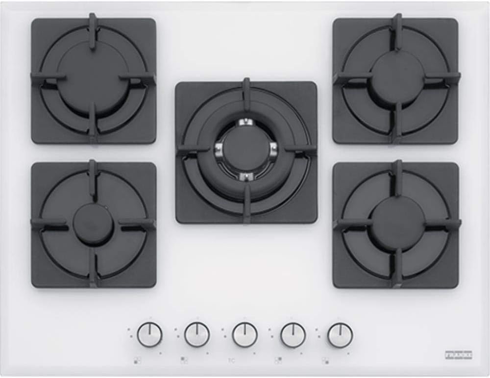 Franke Placa de cocina, FHNS 705 4G TC WH C Integrado Encimera de gas Blanco - Placa (Integrado, Encimera de gas, Vidrio, Blanco, 1000 W, 1750 W)
