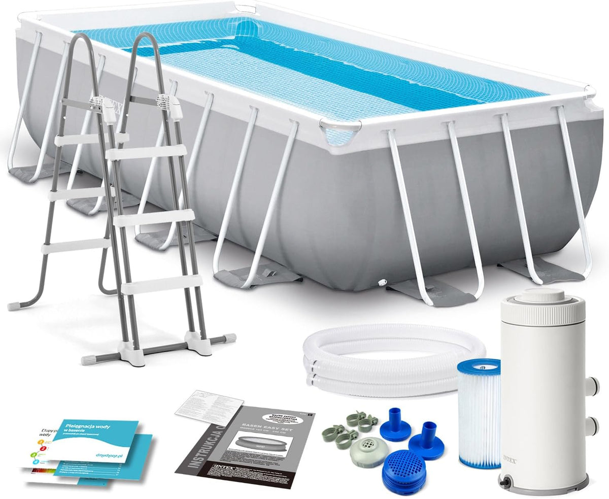 Intex Piscinas desmontabl, 4M X 2M X 1M Prism Frame Rectangular Pool Set