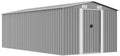 Cobertizos de almacenamiento QUAHEAS, Cobertizo de metal gris 257 x 489 x 181 cm, resistente a la intemperie, con rejillas de ventilación, con