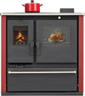 Generic Hornos chimenea, ALAZ GP8M PLUS - Estufa de leña con horno y placa de cocina, 8 kW, estufa de leña con horno, estufa de madera, color burdeos