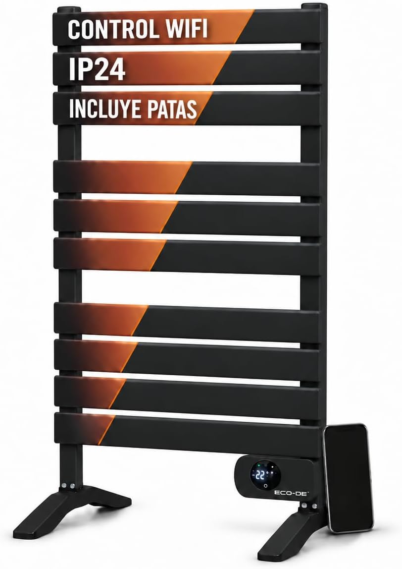 ECO-DE Calientatoalla, ECODE® Toallero Electrico de Baño con WiFi y Patas