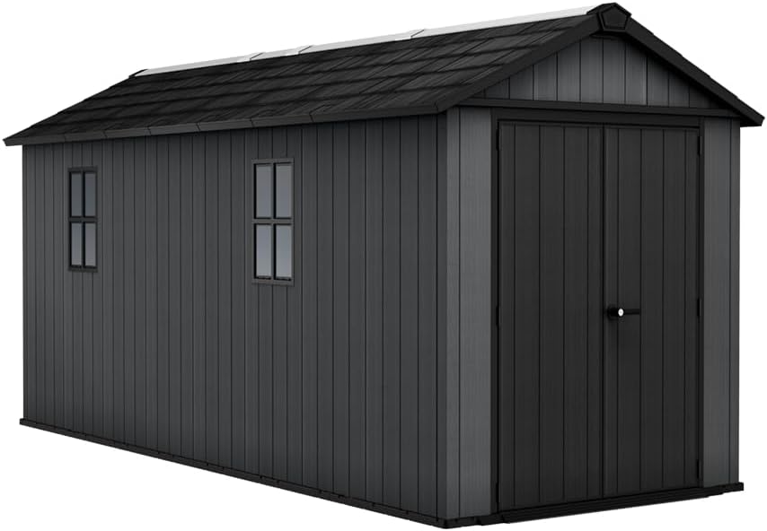 Keter Cobertizos de almacenamiento, Caseta Jardin Exterior Resina evotech Newton Plus 7517, 11, 2m2, Ventana