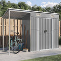 Cobertizos de almacenamiento Refined, Caseta de jardín con Techo Extensible, Gris Claro, 277 x 107 x 181 cm, Acero