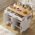 Huayz Islas de almacenamiento móvil, Isla de Cocina Armario de Cocina con Encimera con Tablero Plegable, 120 x 46 (70) x 91 cm, con Ruedas y Patas de