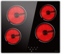 NOXTON Placa de cocina, Placa vitroceramica 4 fuegos, 60 cm, Control táctil, 6000 W