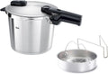 Fissler Ollas a presión, Vitaquick Olla a presión de 6 L, 22 cm de diámetro, con accesorio, olla a presión de acero inoxidable, 2 niveles de cocción