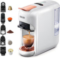 CAFELFFE Cafeteras individual, Cafetera de Cápsulas MK-606 5-en-1 19 Bar Espresso Caliente/Frío, Compatible con K-Cup/NES/DG/ESE y Molido, 7 Niveles
