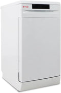 Lavavajillas EVVO, estrecho, Ancho 45 cm, Capacidad para 9 Cubiertos, Programa Rápido 30 minutos, Programa Media Carga, Bandeja Superior Ajustable, 5