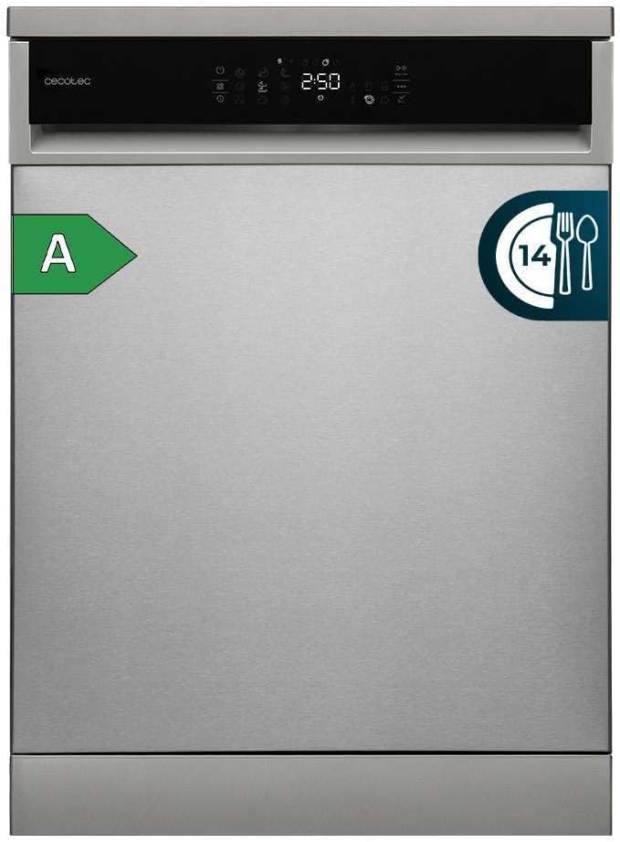 Lavavajillas 60cm Bolero Aguazero 6800 Inox A. 14 Cubiertos, Cecotec