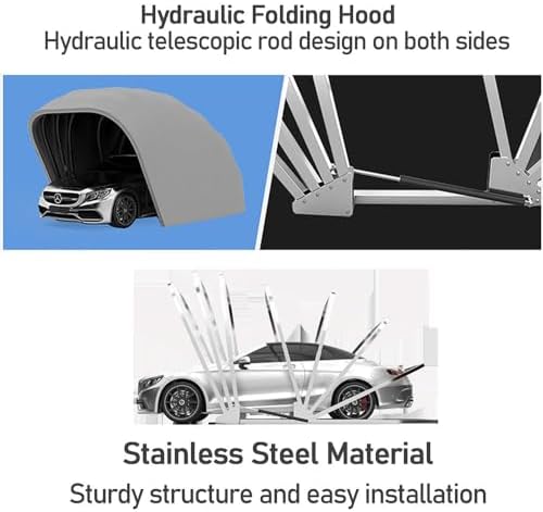 Generic Cochera, retráctil mejorada, cubierta de coche para exteriores, resistente para todo tipo de clima, garaje portátil móvil, tienda plegable