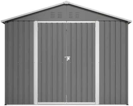 Cobertizos de almacenamiento Caseta de herramientas de metal, caseta de jardín, cabaña para herramientas, cobertizo para bicicletas, 8 x 6 pies, de
