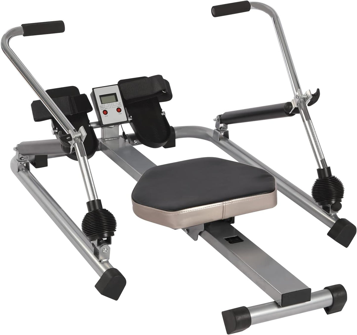 KiwiHood Máquinas de remo, Máquina de remo hidráulica plegable con movimiento de 360 grados, monitor LCD y resistencia ajustable para entrenamientos