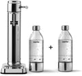 aarke Sifones y máquinas para hacer soda, Carbonator 3, Máquina Gasificadora de Agua en Acero Inoxidable, incluye Dos Botellas (800ml), Acabado en