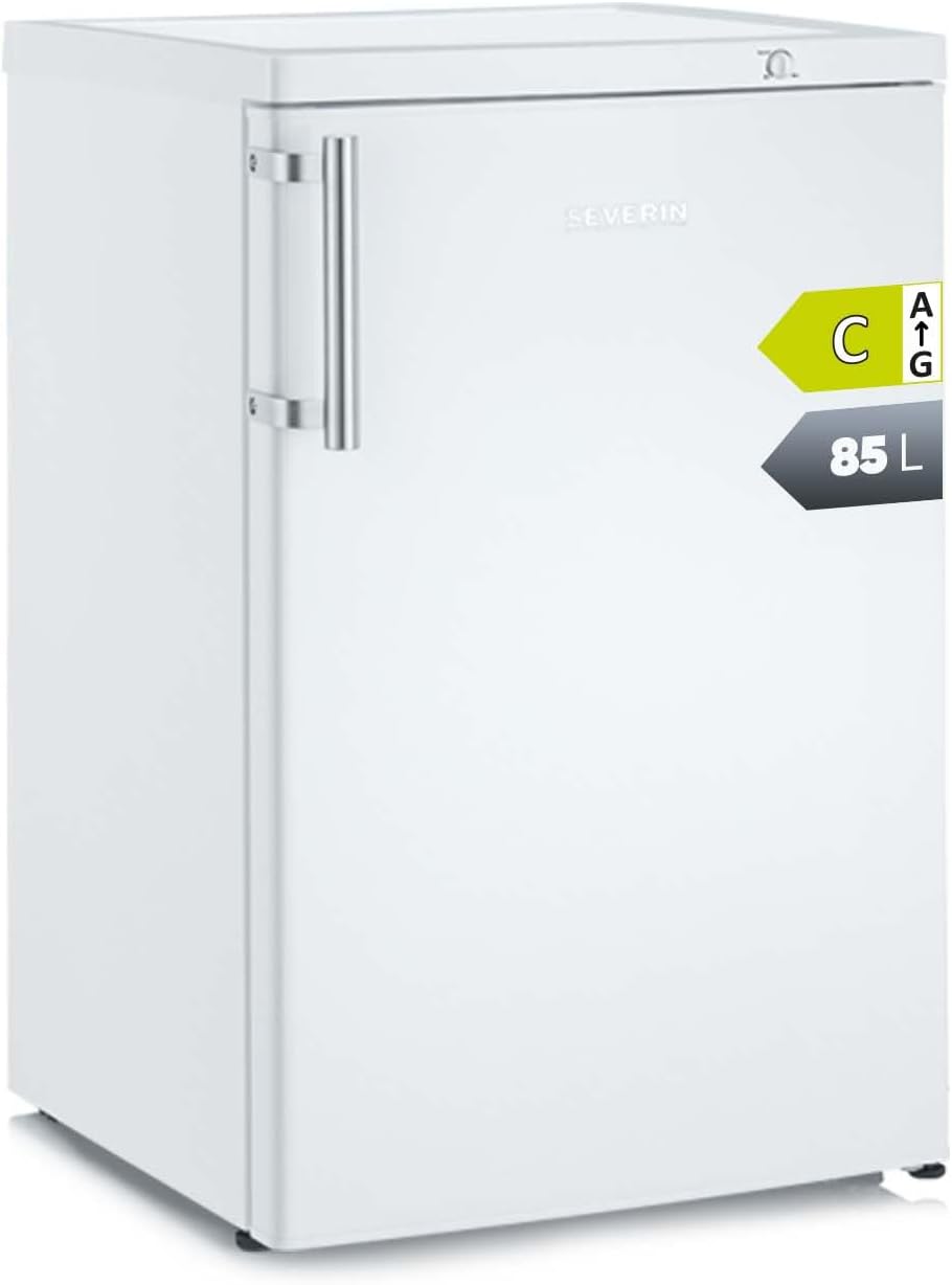 Severin Congelador vertical, Congelador pequeño vertical, 85 l, mini congelador de 4*, 3 cajones, bisagra de puerta reversible, enfría de -14 a -30°C