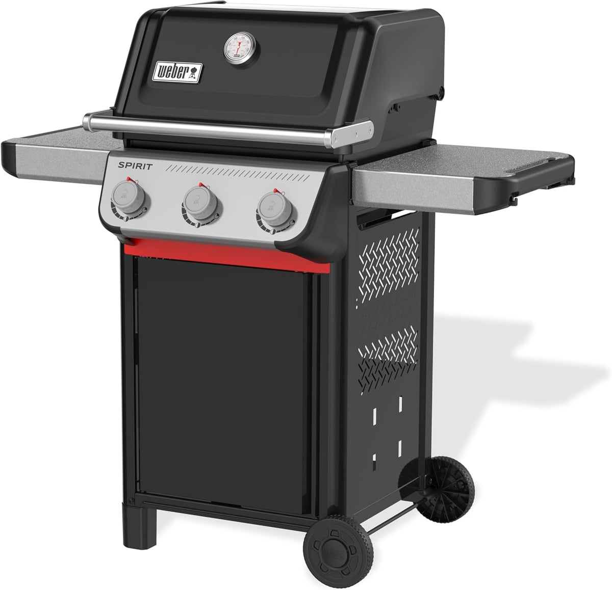 E-310 de Weber, parrillas de propano, Spirit barbacoa de gas, 3 quemadores, superficie de cocción de 51 x 46 cm, termómetro en la tapa, 2 ruedas