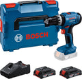 Atornillador Bosch Professional, 18V System Taladro Percutor a Batería GSB 18V-25 (Ø máx. del tornillo 10 mm, incl. 2 GBA 2.0Ah, GAL 18V-40, L-BOXX)