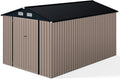 Cobertizos de almacenamiento Caseta Jardin Exterior, Cobertizo de Almacenamiento Exterior con Diseño de Techo Inclinado, Puertas con Cerradura y
