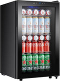 Mini frigorífico KRC-68GE Refrigerador para bebidas, nevera pequeña para botellas con panel de control táctil, zona de enfriamiento de 3-18 °C, nevera