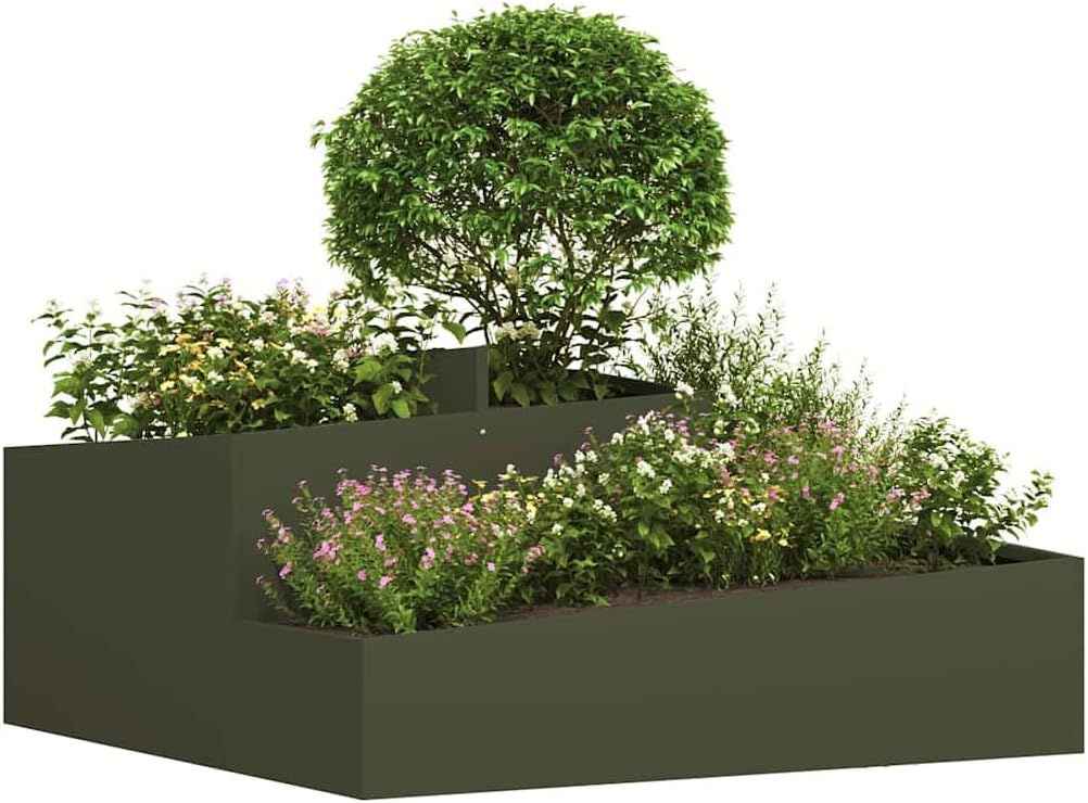 Macetero vidaXL, de Jardín Verde Oliva 100 x 100 x 50 cm