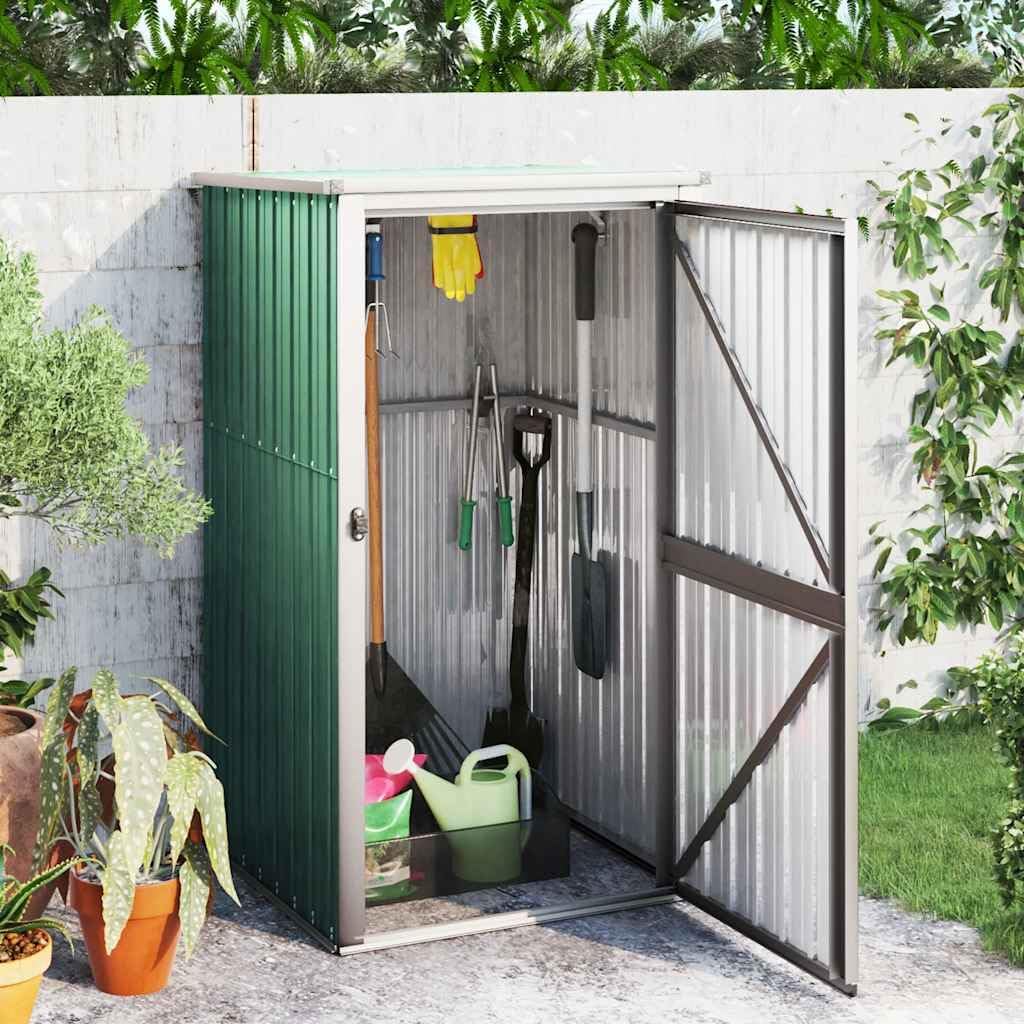 Cobertizos de almacenamiento Cobertizo de acero galvanizado 88 x 89 x 161 cm, robusta caseta de jardín para herramientas de jardín, KFPOERTFGD