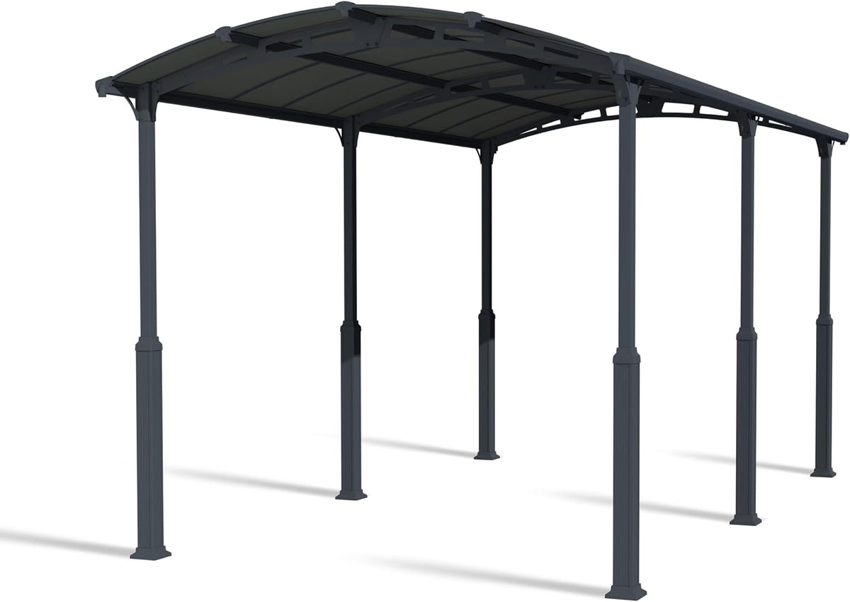 Palram Cochera, CANOPIA by Alpine 6400 Carport Camping Car Aluminio Y Policarbonato Gris 23 m²