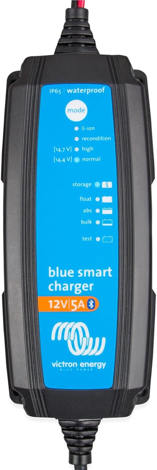 IP65 de Victron Energy, cargadores de batería para coche, Blue Smart 12-Voltios 5 amperios 230V, Cargador de Batería, Bluetooth (CEE 7/17)