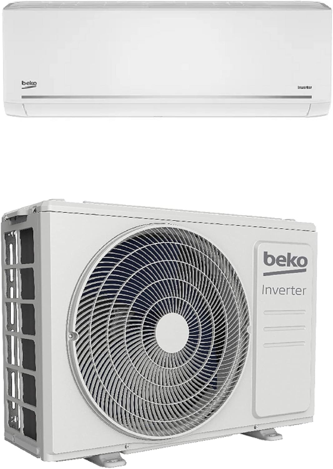 Beko Aire acondicionado split, Monosplit Inverter 24000 BTU/h Aire acondicionado con bomba de calor Clase A++/A+ Gas R32 (unidad interior + unidad