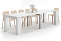 Auxiliar de MOBILI FIVER, Mesa Consola Extensible Angelica, 45(305) x90 cm, Color Fresno Blanco, para 12 Personas, Mesa Consola Extensible por Salon