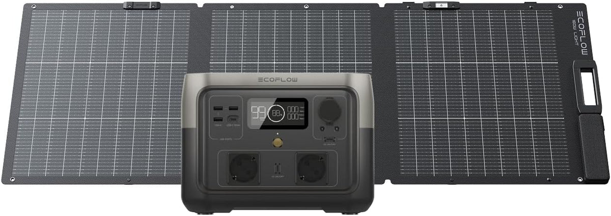 Generador Estación de energía portátil ECOFLOW RIVER 2 MAX con panel solar de 160 W, EF ECOFLOW