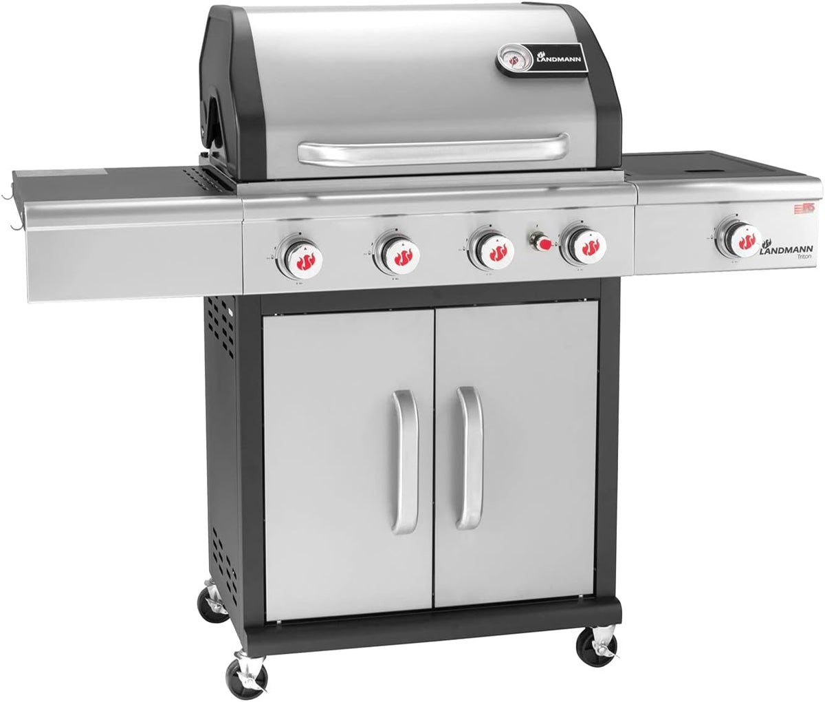Parrillas eléctricas de exterior Barbacoa con ruedas triton PTS 4.1 12960, plateado, Landmann