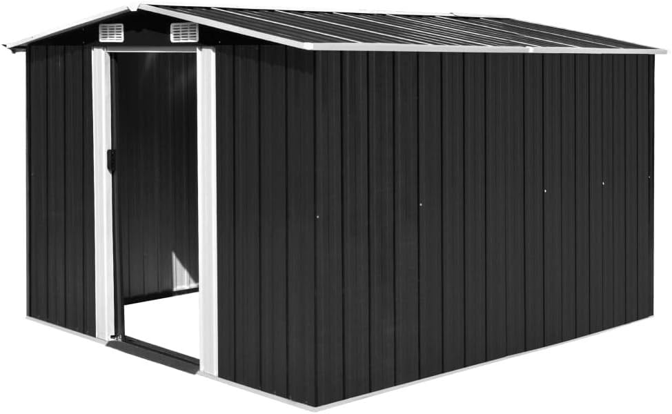 Tidyard Cobertizos de almacenamiento, Caseta de Jardín Cobertizo Metálico para Almacenamiento de Herramientas con Puerta Corredera Cobertizo de Jardín