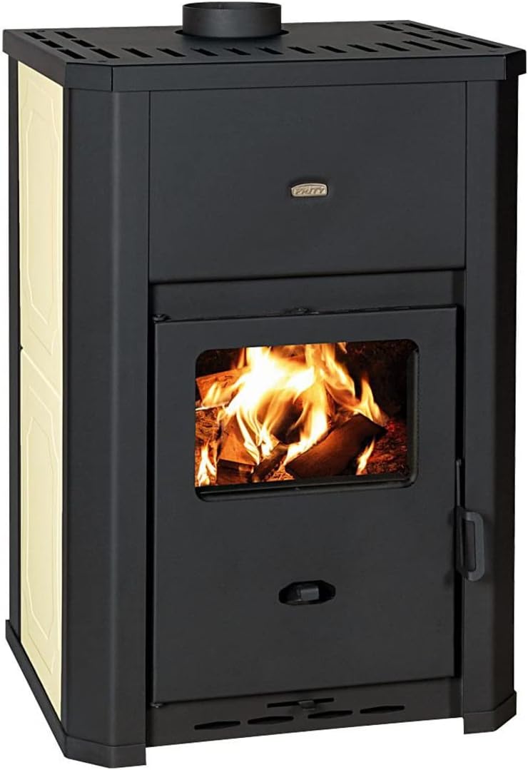 Hornos chimenea de Prity, EEK A: Estufa de agua PRITY WD W24 D, color crema, 24, 3 kW, color negro