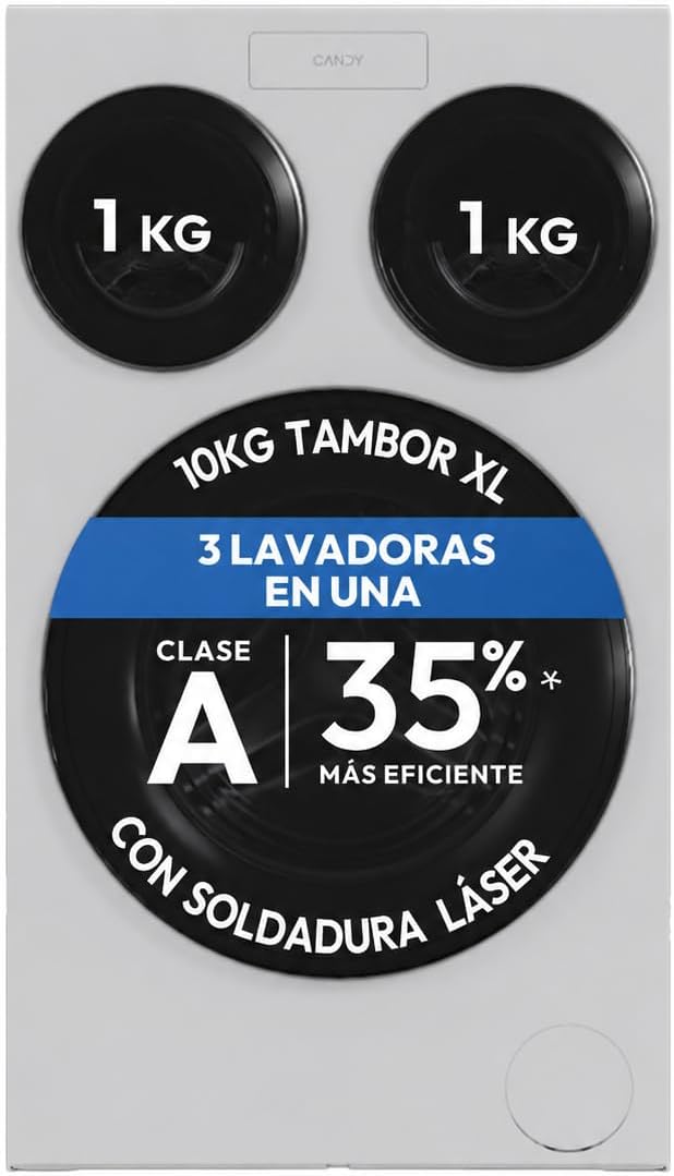 CANDY Lavadora, Carga Frontal 10 + 1 +1 kg, Multiwash [MQD 410CBL9-37]