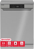 Lavavajillas compacto Sharp, QW-NA1CF47DS-DE - Lavavajillas independiente (60 cm, 13 cubiertos, eficiencia energética D), (4 programas, AquaStop)
