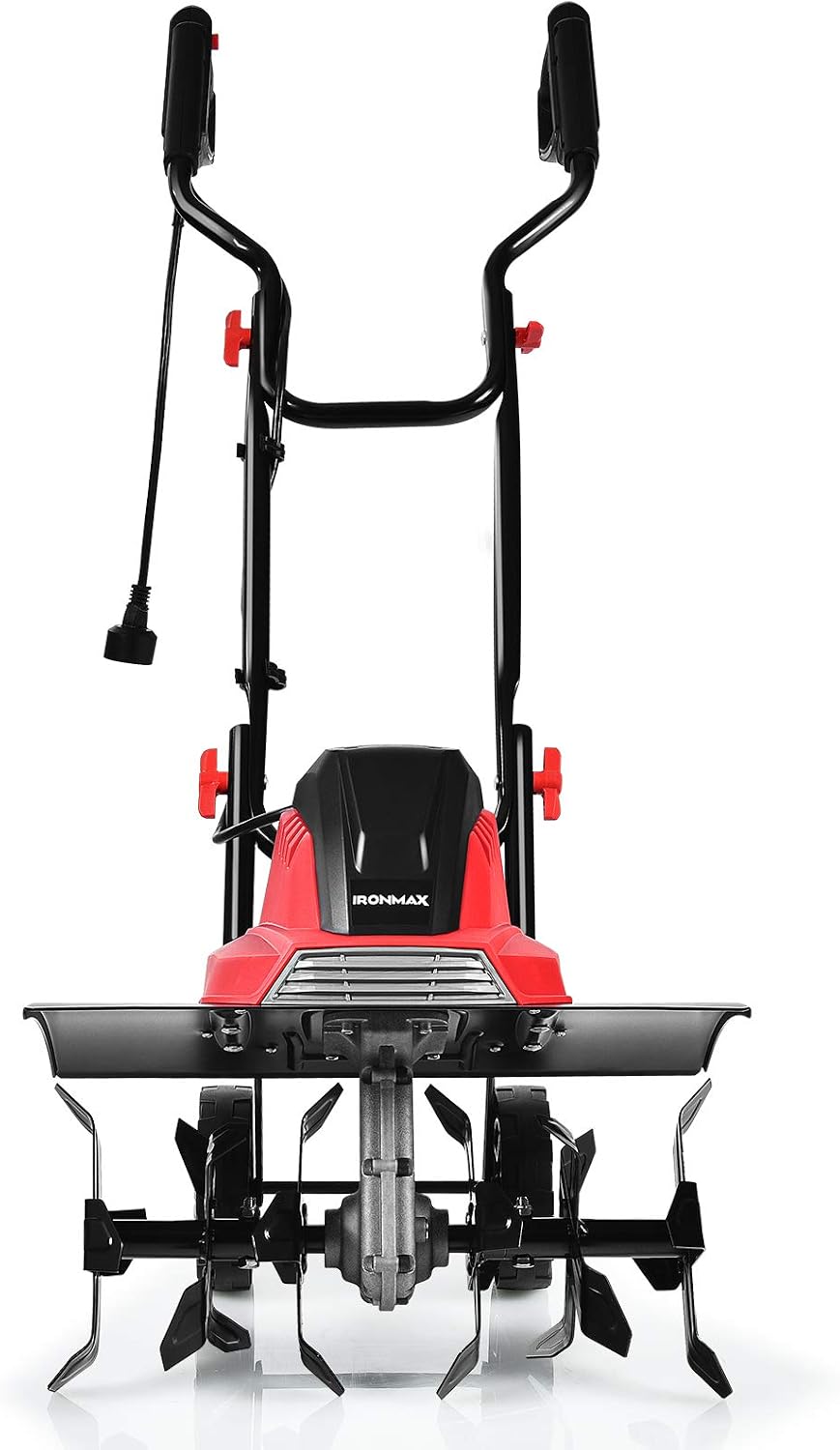 FANTASK Cultivadores y arado, 1500 W Electric Ground Hoe 400 RPM with 6 Chopping Knives, Tiller Garden Tiller 43 cm Working Width and 22cm Working