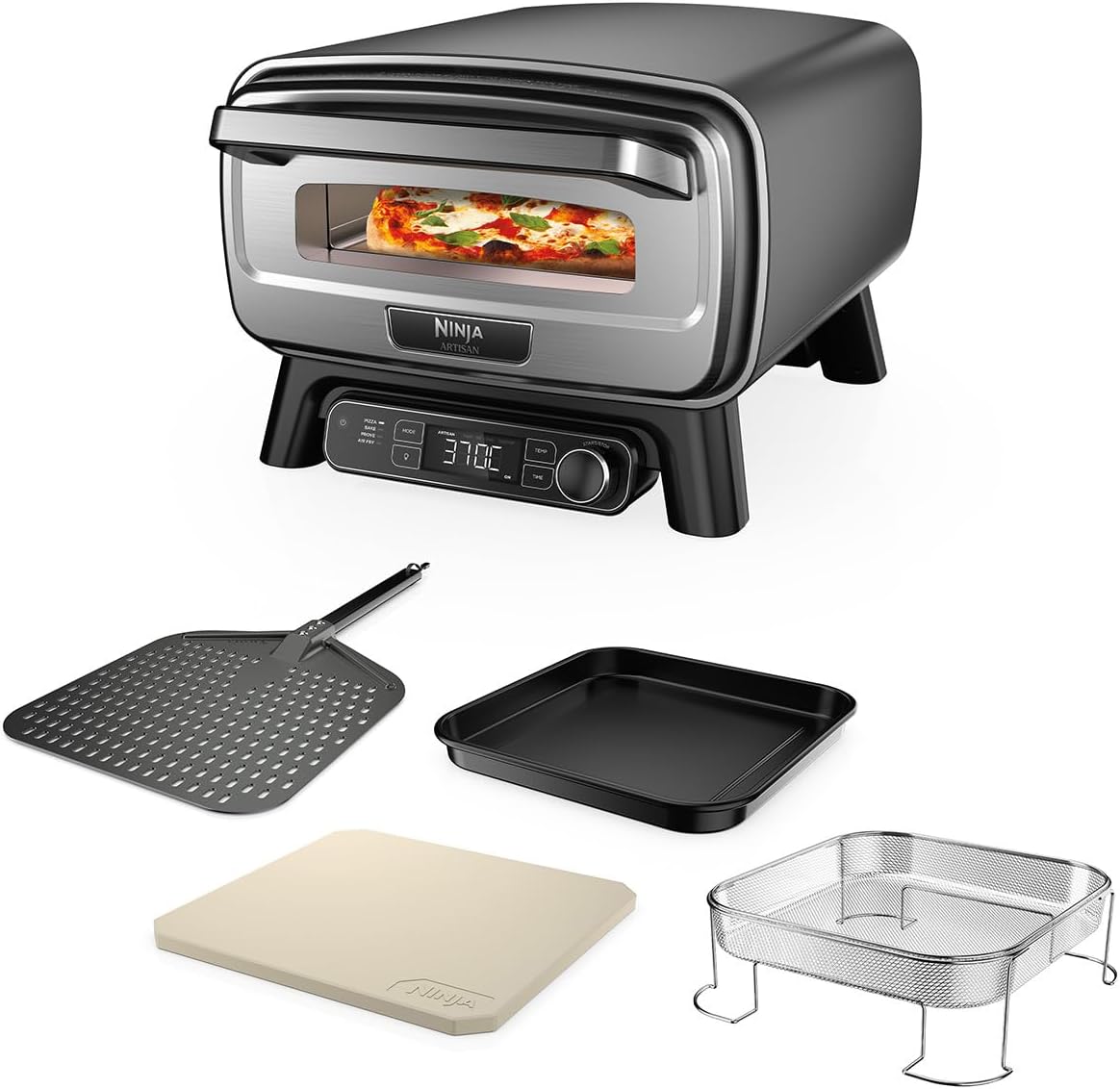 Ninja Horno de pizza exterior, Artisan Horno con Función Air Fry y Pizza de Exterior, Gris