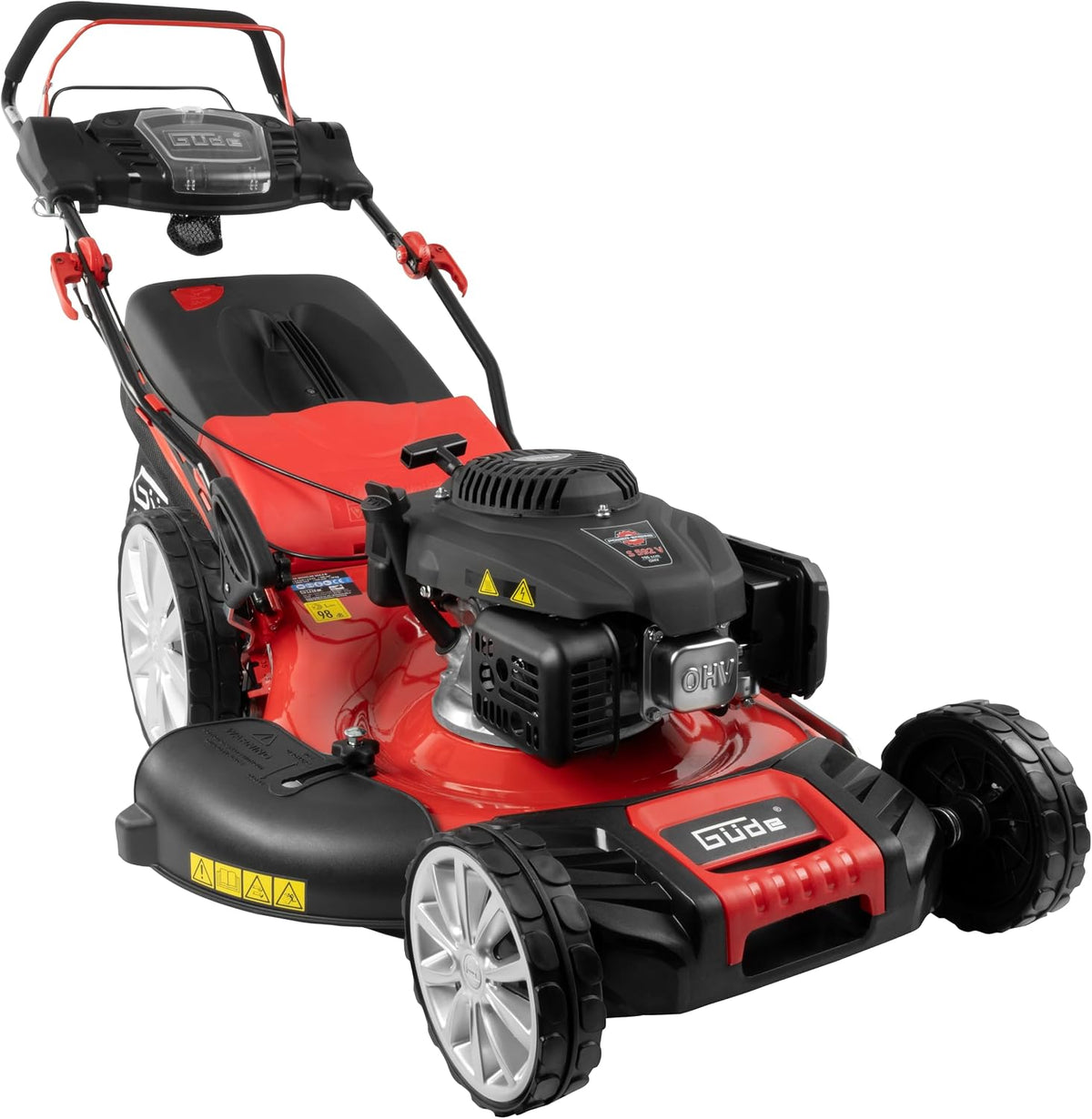 Güde Cortacéspedes rotativo, Cortacésped Big Wheeler 554.3 R (Motor de 4 Tiempos 3, 7/5, 03 (kW/PS), Certificado GS, Ancho de Corte 55 cm, Saco