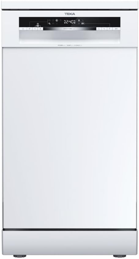 Lavavajillas compacto Lavavajillas de Libre Instalación 45 cm con Display LED, 10 Cubiertos, 7 Programas, Tercera Bandeja Slidding Extra Tray, Blanco